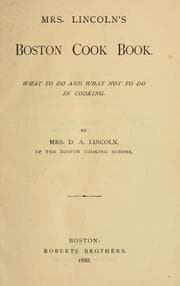 Tapa de Mrs. Lincoln's Boston cook book