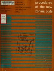 Tapa de Procedures of the new zoning code: a summary description of operating components and the system of flow