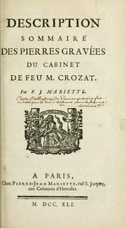 Tapa de Description sommaire des pierres gravées du cabinet de feu M. Crozat