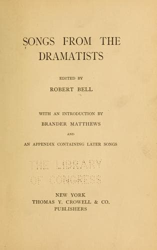 Tapa de Songs from the dramatists