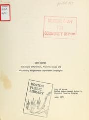 Tapa de South Boston: background information, planning issues and preliminary neighborhood improvement strategies. (draft)