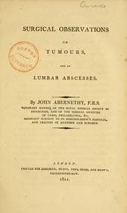 Tapa de Surgical observations on tumours, and on lumbar abscesses