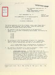 Tapa de Text amendment application no. 101, revised, Boston redevelopment authority, limited height districts