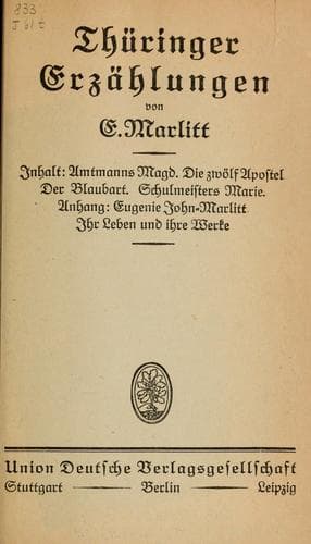 Tapa de Thüringer Erzählungen