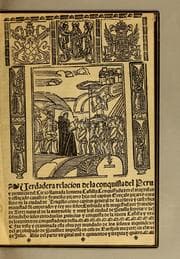 Tapa de Uerdadera relacion de la conquista del Peru y prouincia del Cuzco llamada la Nueua Castilla: conquistada por el magnifico y efforçado cauallero Francisco Piçarro ...