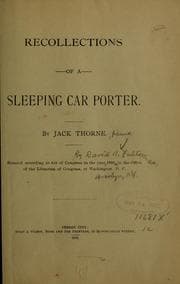 Tapa de Recollections of a sleeping car porter