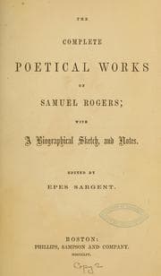 Tapa de The complete poetical works of Samuel Rogers