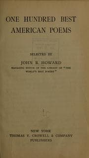 Tapa de One hundred best American poems