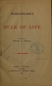 Tapa de Shakespeare's Rule of Life