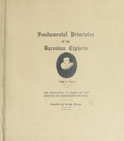 Tapa de Fundamental principles of the Baconian ciphers and application to books of the sixteenth and seventeenth centuries