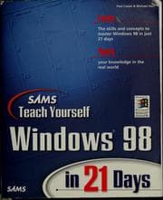 Tapa de Sams teach yourself Windows 98 in 21 days