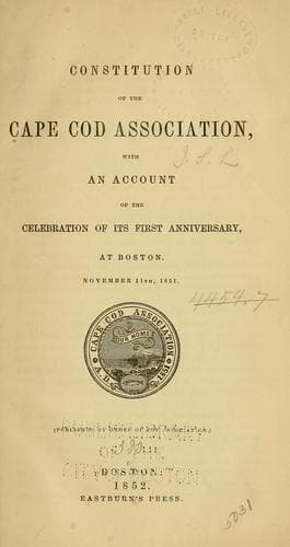 Tapa de Constitution of the Cape Cod Association