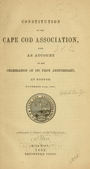 Tapa de Constitution of the Cape Cod Association