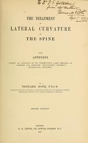 Tapa de The treatment of lateral curvature of the spine