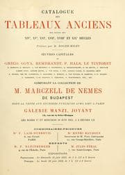 Tapa de Collection Marczell de Nemes de Budapest
