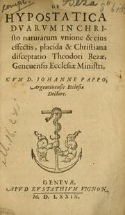 Tapa de De hypostatica dvarvm in Christo naturarum vnione & eius effectis, placida & Christiana disceptatio
