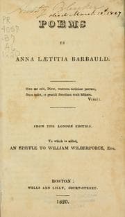Tapa de Poems by Anna Laetitia Barbauld
