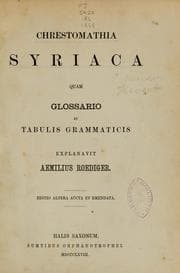 Tapa de Chrestomathia syriaca