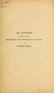 Tapa de An address delivered before the Philolexian and Peithologian societies, August 2, 1830