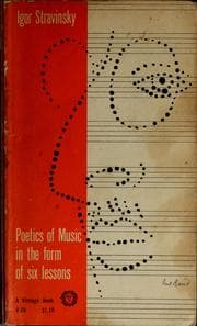 Tapa de Poetics of music in the form of six lessons