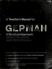 Tapa de A teacher's manual for German, a structural approach