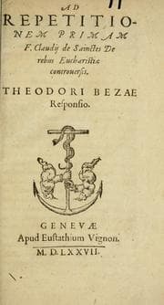Tapa de Ad repetitionem primam F. Claudij de Sainctes De rebus eucharistiae controuersis ...
