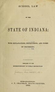 Tapa de School law of the state of Indiana;-