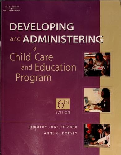 Tapa de Developing and administering a child care and education program