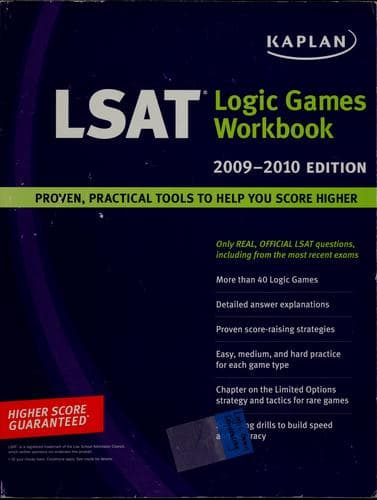Tapa de Kaplan LSAT logic games workbook