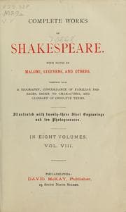 Tapa de Complete Works of Shakespeare in Eight Volumes. Volume VIII (Hamlet / Lover's Complaint / Othello / Passionate Pilgrim / Phoenix and the Turtle / Rape of Lucrece / Romeo and Juliet / Sonnets / Sonnets to Sundry Notes of Music / Venus and Adonis)