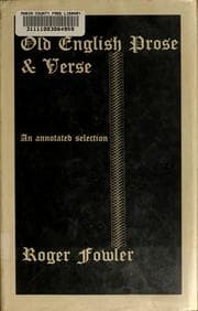 Tapa de Old English prose and verse