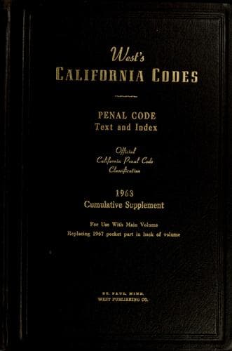 Tapa de Penal code, text and index
