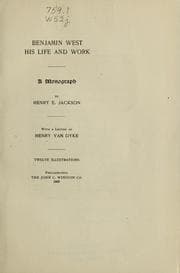 Tapa de Benjamin West, his life and work
