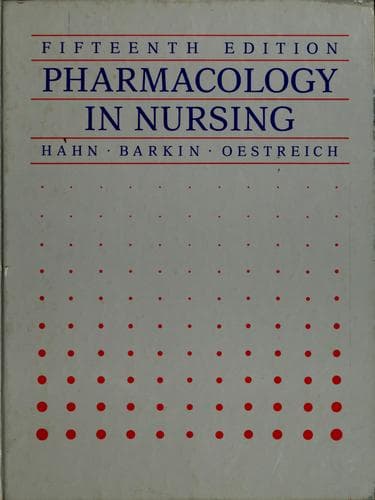 Tapa de Pharmacology in nursing