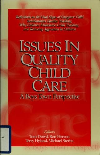 Tapa de Issues in quality child care