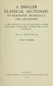 Tapa de A smaller classical dictionary of biography, mythology, and geography