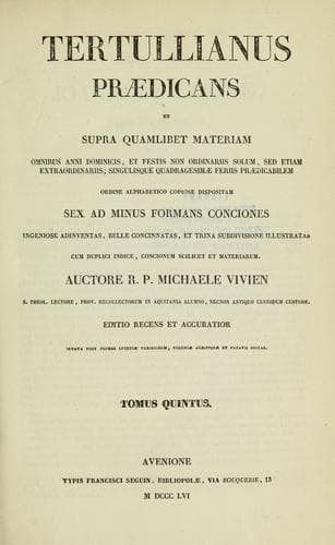 Tapa de Tertullianus praedicans