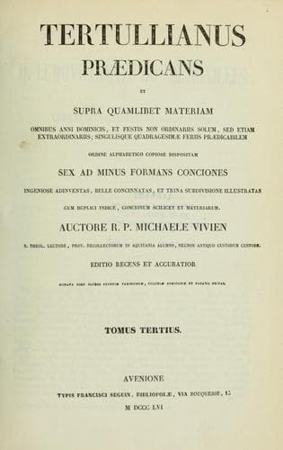 Tapa de Tertullianus praedicans