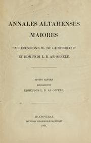 Tapa de Annales altahenses maiores, ex recensione W. de Giesebrecht et Edmundi 1. b. ab Oefele