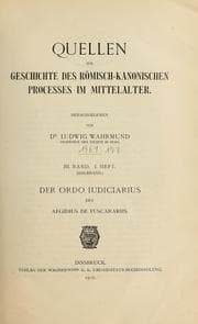Tapa de Quellen zur Geschichte des römisch-kanonischen Prozesse im Mittelalter