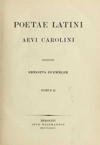 Tapa de Poetae latini aevi Carolini