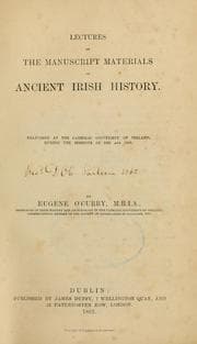 Tapa de Lectures on the manuscript materials of ancient Irish history