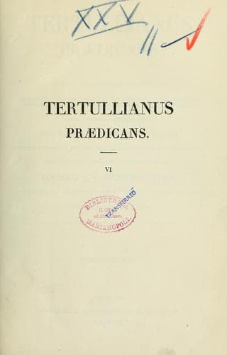 Tapa de Tertullianus praedicans
