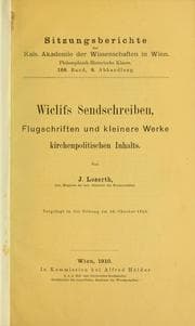 Tapa de Wiclifs Sendschreiben, flugschriften und kleinere werke, kirchenpolitischen Inhalts