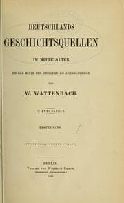 Tapa de Deutschlands Geschichtsquellen im Mittelalter bis zur Mitte des Dreizehnten Jahrhunderts