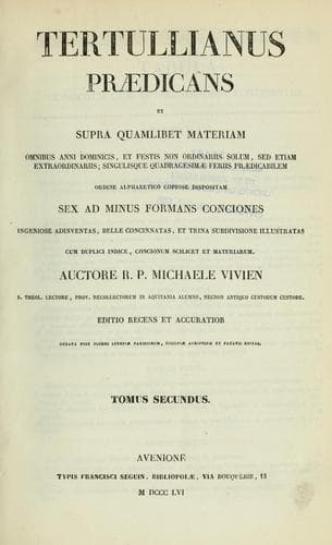 Tapa de Tertullianus praedicans