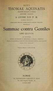 Tapa de Summae contra gentiles libri quatuor, ad lectionem codicis autographi in Bibliotheca Vaticana adservati ; volumen unicum