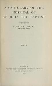 Tapa de A cartulary of the Hospital of St. John the Baptist