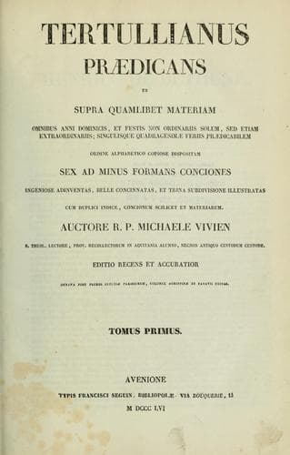 Tapa de Tertullianus praedicans