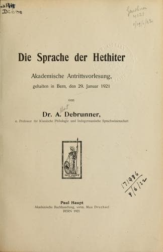 Tapa de Die Sprache der Hethiter